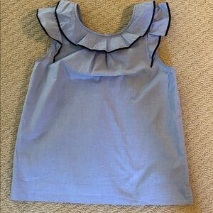 J. Crew Sky Blue Top with Dark Accents